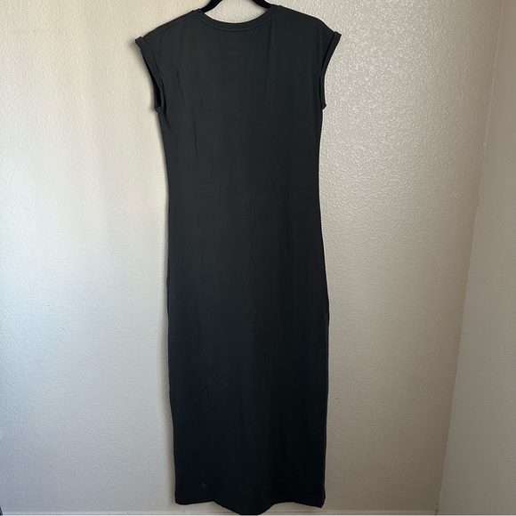Athleta Sz Small Grey V Neck Dress Split - Picture 3 of 8
